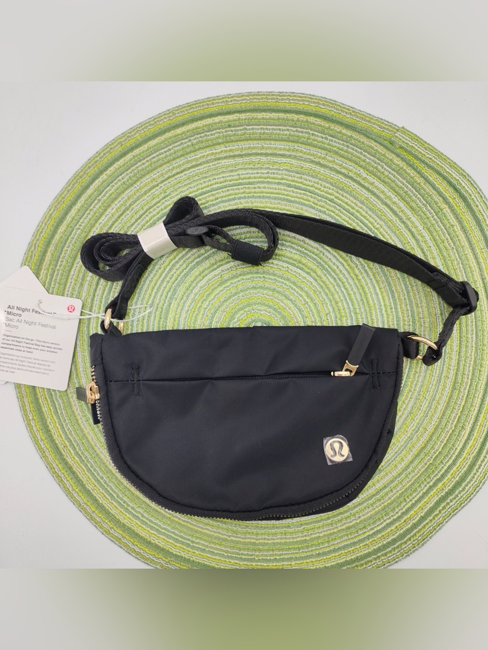 lululemon all night festival bag micro black/gold Crossbody Belt 2L All night festival bag micro